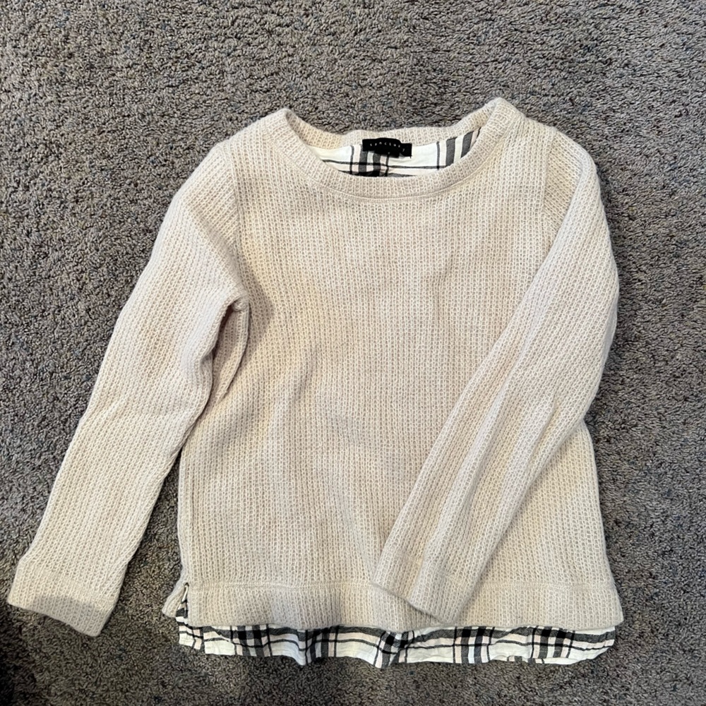 Plaid layered knit sweater. Sanctuary. Small.